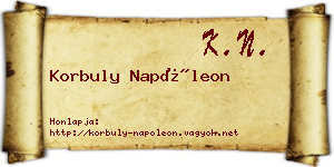 Korbuly Napóleon névjegykártya